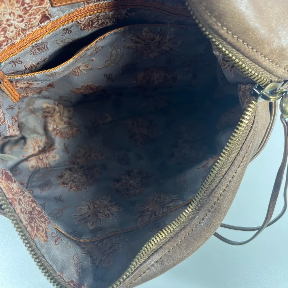 Hobo‎ Angler Crossbody Bag Brown Vintage Hide Leather Oversized Pockets Travel